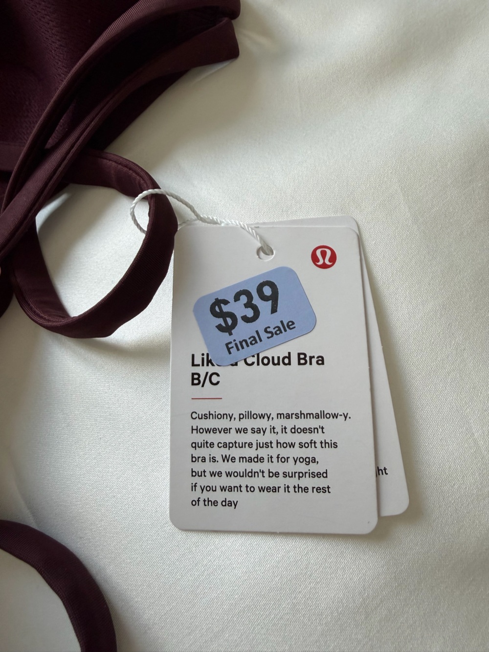 NWT Lululemon Athletica sports bra. Like A Cloud. B/C cup. Sz 12. Brand new! - Picture 10 of 16